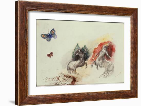 Battle of the Centaurs (Lutte des Centaures)-Odilon Redon-Framed Giclee Print