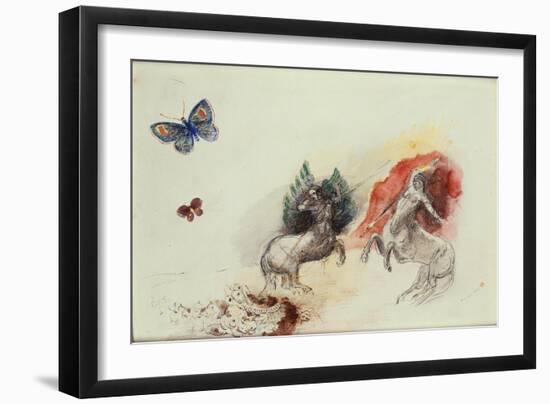 Battle of the Centaurs (Lutte des Centaures)-Odilon Redon-Framed Giclee Print