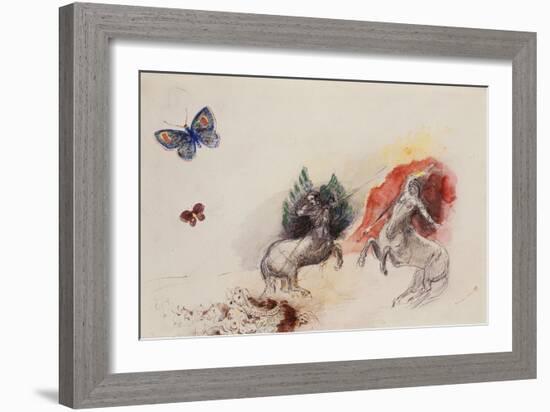 Battle of the Centaurs, Lutte Des Centaures-Odilon Redon-Framed Giclee Print