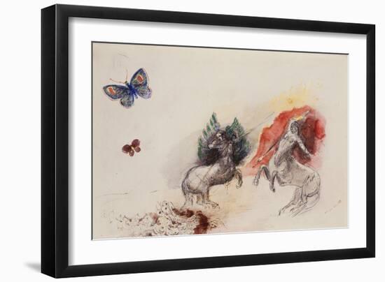 Battle of the Centaurs, Lutte Des Centaures-Odilon Redon-Framed Giclee Print