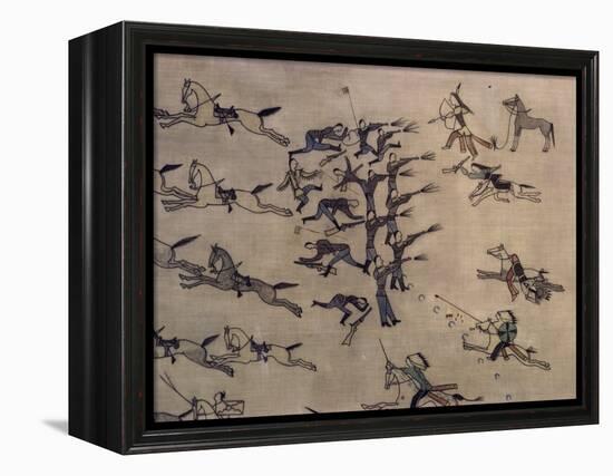 Battle of the Little Big Horn, by White Bird, a Northern Cheyenne, Horseshoes-Walter Rawlings-Framed Premier Image Canvas
