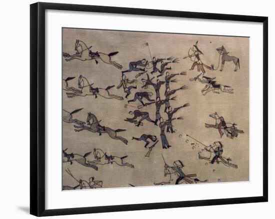 Battle of the Little Big Horn, by White Bird, a Northern Cheyenne, Horseshoes-Walter Rawlings-Framed Photographic Print