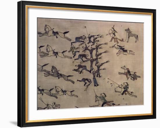 Battle of the Little Big Horn, by White Bird, a Northern Cheyenne, Horseshoes-Walter Rawlings-Framed Photographic Print