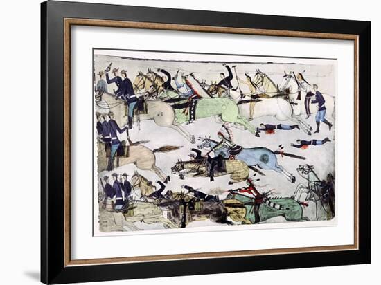 Battle of the Little Big Horn, Montana, USA, 25-26 June 1876-null-Framed Giclee Print