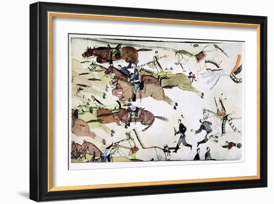 Battle of the Little Big Horn, Montana, USA, 25-26 June 1876-null-Framed Giclee Print