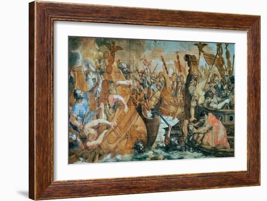 Battle of the Milvian Bridge, 312 Ad: Defeat of Maxentius by Constantine-null-Framed Giclee Print