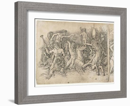 Battle of the Sea Gods, 1470s-Andrea Mantegna-Framed Giclee Print