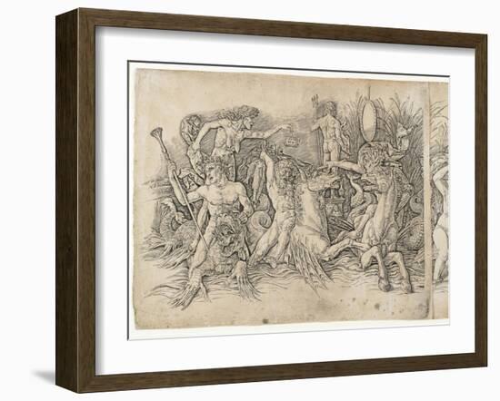 Battle of the Sea Gods, 1470s-Andrea Mantegna-Framed Giclee Print