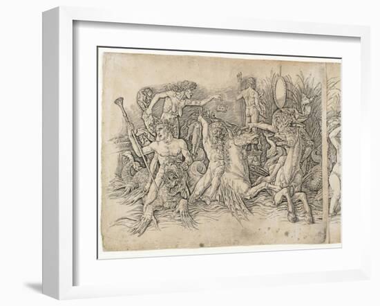 Battle of the Sea Gods, 1470s-Andrea Mantegna-Framed Giclee Print