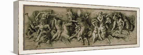 Battle of the Sea Gods-Andrea Mantegna-Framed Premier Image Canvas