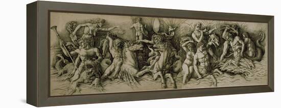 Battle of the Sea Gods-Andrea Mantegna-Framed Premier Image Canvas