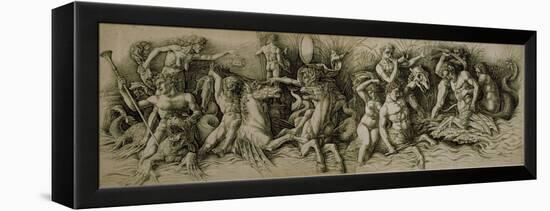 Battle of the Sea Gods-Andrea Mantegna-Framed Premier Image Canvas