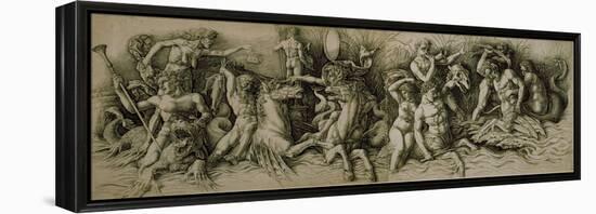 Battle of the Sea Gods-Andrea Mantegna-Framed Premier Image Canvas