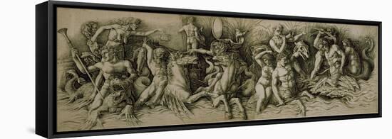 Battle of the Sea Gods-Andrea Mantegna-Framed Premier Image Canvas