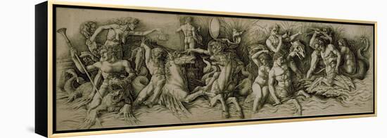 Battle of the Sea Gods-Andrea Mantegna-Framed Premier Image Canvas