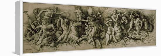 Battle of the Sea Gods-Andrea Mantegna-Framed Premier Image Canvas