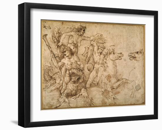 Battle of the Tritons, after Anrea Mantegna-Raphael-Framed Giclee Print