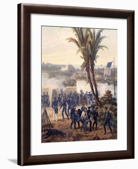 Battle of Veracruz, General Scott's Troops Attacking and Capturing City, 1847, Mexican-American War-Carl Nebel-Framed Giclee Print