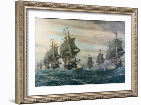 Battle of Virginia Capes-V. Zveg-Framed Art Print