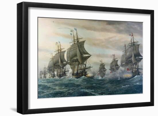 Battle of Virginia Capes-V. Zveg-Framed Art Print