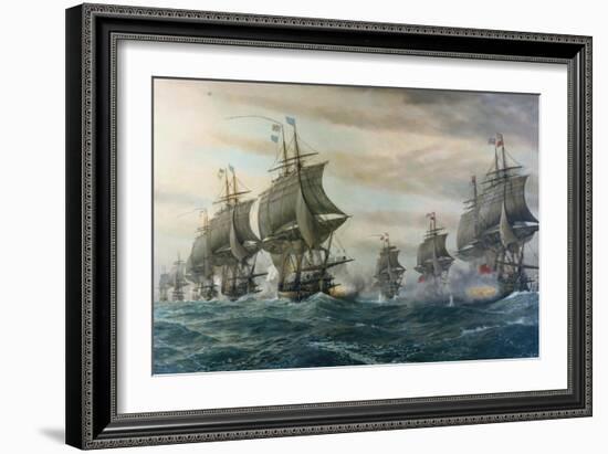 Battle of Virginia Capes-V. Zveg-Framed Art Print