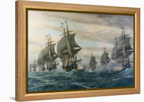 Battle of Virginia Capes-V. Zveg-Framed Stretched Canvas