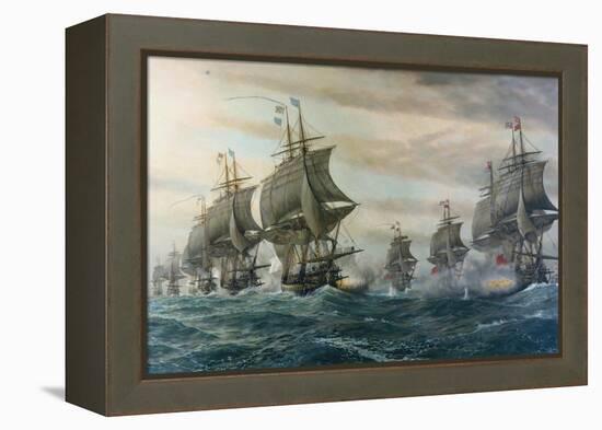 Battle of Virginia Capes-V. Zveg-Framed Stretched Canvas