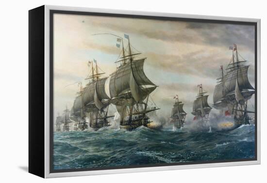 Battle of Virginia Capes-V. Zveg-Framed Stretched Canvas