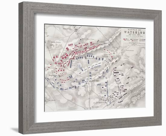 Battle of Waterloo, 18th June 1815, Sheet 2nd, Crisis of the Battle-Alexander Keith Johnston-Framed Giclee Print