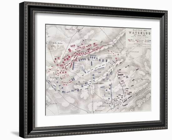 Battle of Waterloo, 18th June 1815, Sheet 2nd, Crisis of the Battle-Alexander Keith Johnston-Framed Giclee Print