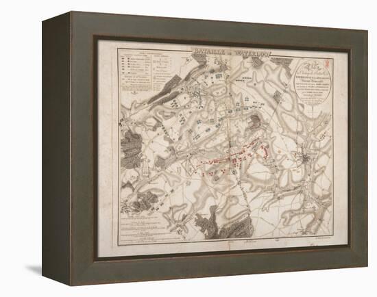 Battle of Waterloo, Map of the Battlefield, Engraved by Jacowick, 1816-Willem Benjamin Craan-Framed Premier Image Canvas