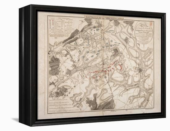 Battle of Waterloo, Map of the Battlefield, Engraved by Jacowick, 1816-Willem Benjamin Craan-Framed Premier Image Canvas