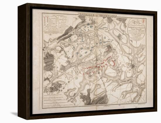 Battle of Waterloo, Map of the Battlefield, Engraved by Jacowick, 1816-Willem Benjamin Craan-Framed Premier Image Canvas