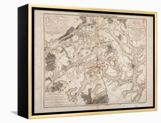 Battle of Waterloo, Map of the Battlefield, Engraved by Jacowick, 1816-Willem Benjamin Craan-Framed Premier Image Canvas