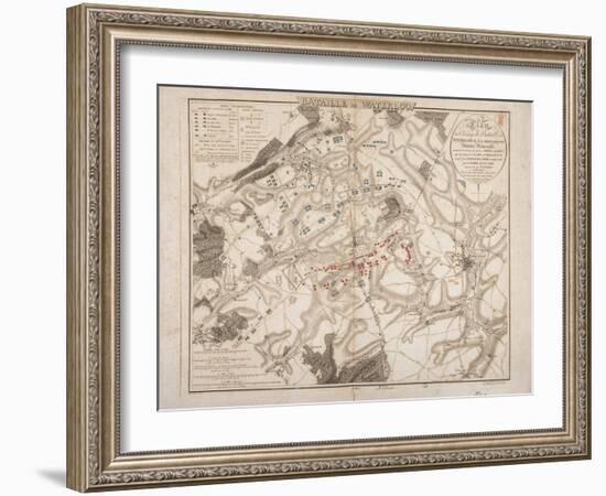 Battle of Waterloo, Map of the Battlefield, Engraved by Jacowick, 1816-Willem Benjamin Craan-Framed Giclee Print