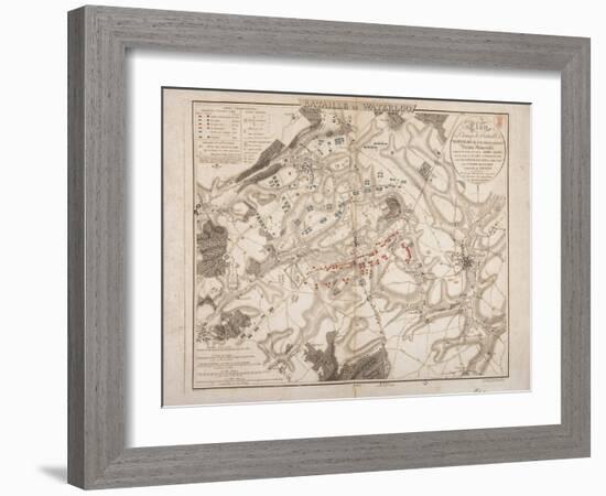 Battle of Waterloo, Map of the Battlefield, Engraved by Jacowick, 1816-Willem Benjamin Craan-Framed Giclee Print