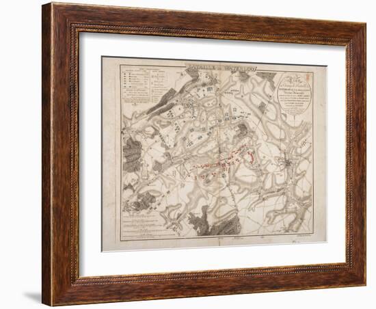 Battle of Waterloo, Map of the Battlefield, Engraved by Jacowick, 1816-Willem Benjamin Craan-Framed Giclee Print