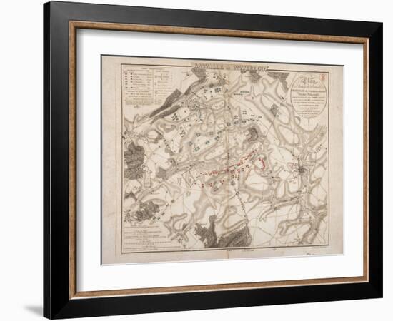 Battle of Waterloo, Map of the Battlefield, Engraved by Jacowick, 1816-Willem Benjamin Craan-Framed Giclee Print