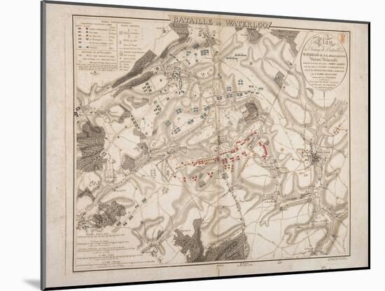 Battle of Waterloo, Map of the Battlefield, Engraved by Jacowick, 1816-Willem Benjamin Craan-Mounted Giclee Print