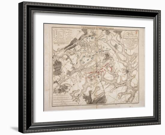 Battle of Waterloo, Map of the Battlefield, Engraved by Jacowick, 1816-Willem Benjamin Craan-Framed Giclee Print