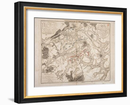 Battle of Waterloo, Map of the Battlefield, Engraved by Jacowick, 1816-Willem Benjamin Craan-Framed Giclee Print