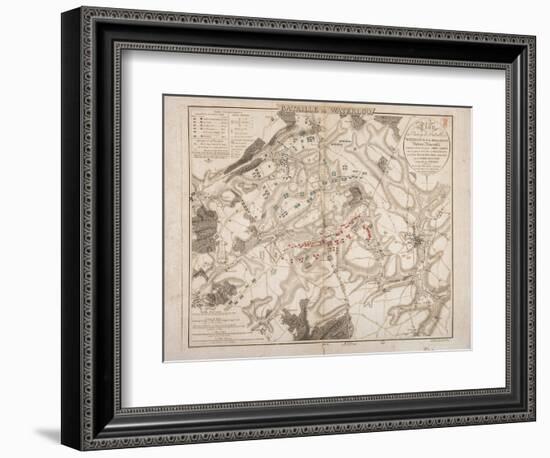 Battle of Waterloo, Map of the Battlefield, Engraved by Jacowick, 1816-Willem Benjamin Craan-Framed Premium Giclee Print