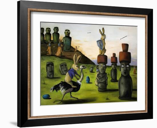 Battle over Easter Island-Leah Saulnier-Framed Giclee Print