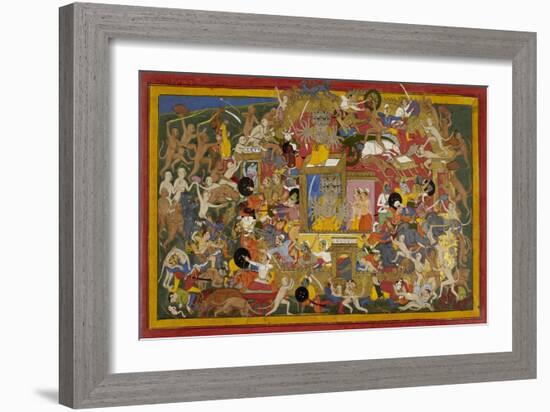 Battle Scene at Lanka-Sahib Din-Framed Giclee Print