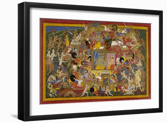 Battle Scene at Lanka-Sahib Din-Framed Giclee Print