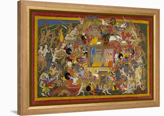 Battle Scene at Lanka-Sahib Din-Framed Premier Image Canvas