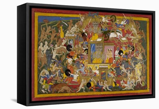 Battle Scene at Lanka-Sahib Din-Framed Premier Image Canvas