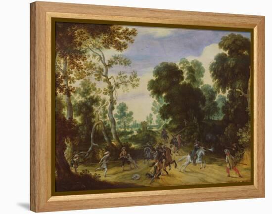 Battle Scene (Oil on Canvas)-Sebastian Vrancx-Framed Premier Image Canvas