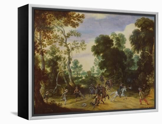 Battle Scene (Oil on Canvas)-Sebastian Vrancx-Framed Premier Image Canvas