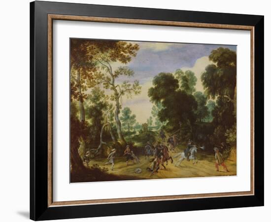 Battle Scene (Oil on Canvas)-Sebastian Vrancx-Framed Giclee Print